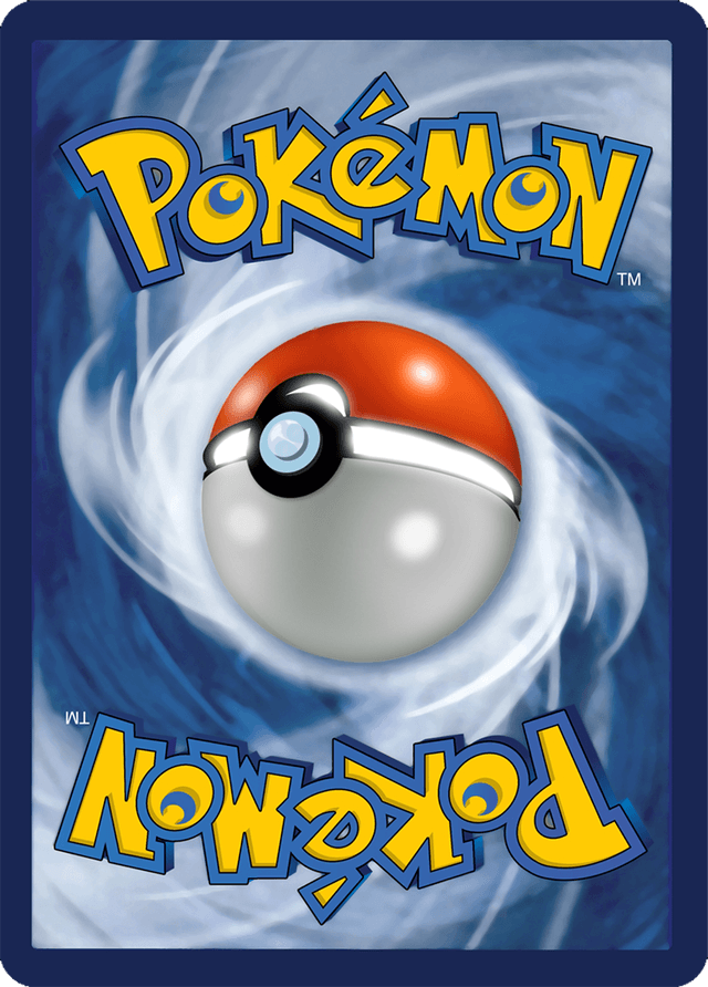 The back of a Pokemon Card, a Pokeball in the center with Pokemon logo above and below